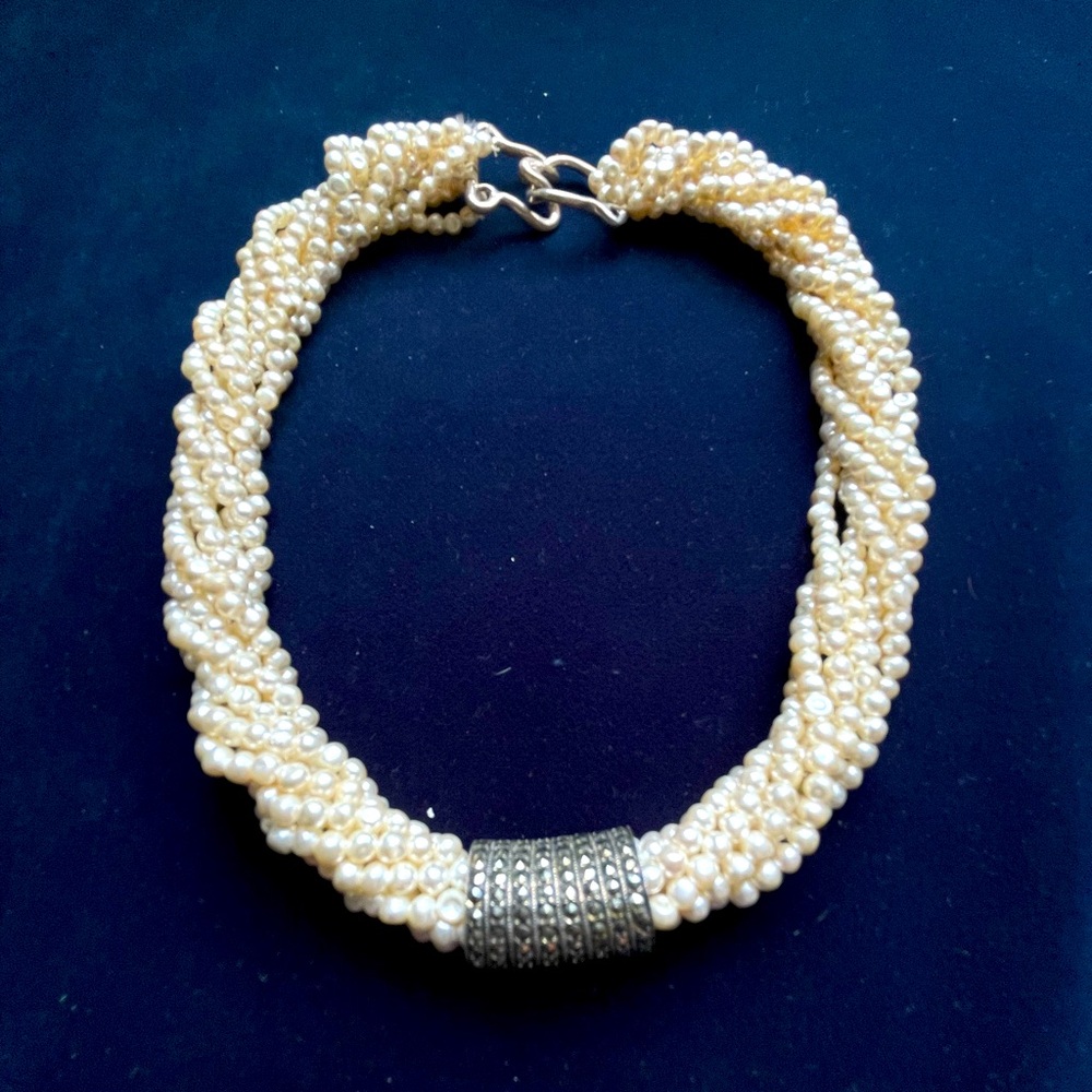Pearl and marcasite choker